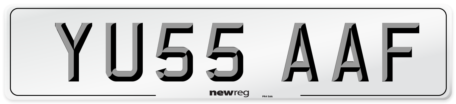 YU55 AAF Number Plate from New Reg